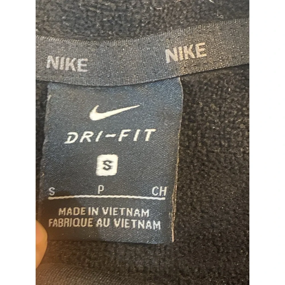 Nike Hoodie White On‎ Black Dri Fit Pullover Sweatshirt Nike Spell Out Sz Small